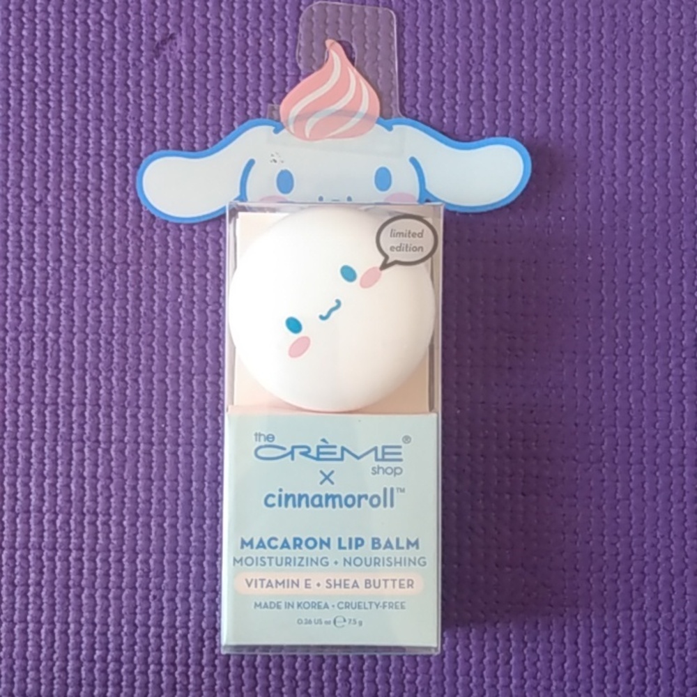 Sanrio Cinnamoroll The Creme Shop Peach Mousse Macaron Lip Balm